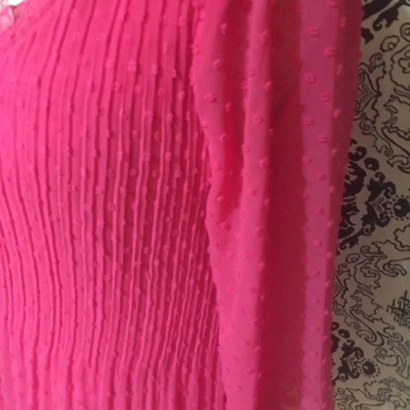Bright Pink Swiss Dot Tunic NWOT - Picture 3 of 6